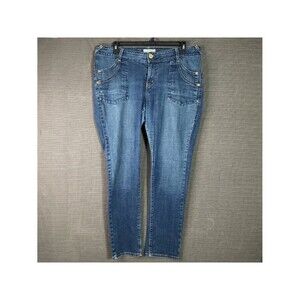 Levis 504 Jeans Women's 18M Slouch Skinny Medium Blue Wash Stretch Denim VTG Y2K